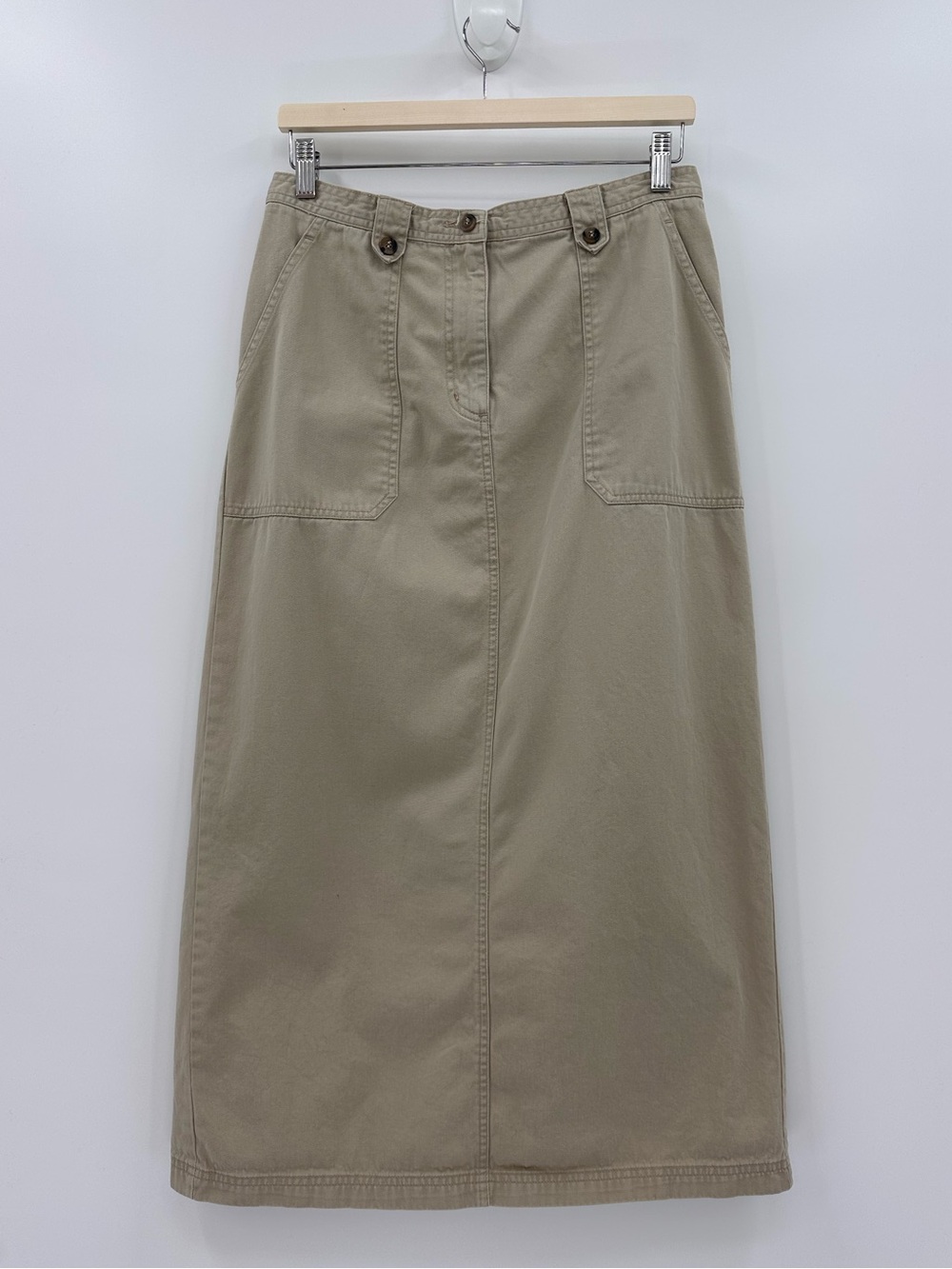 VTG White Stag Khaki Carpenter Maxi Skirt Size 12